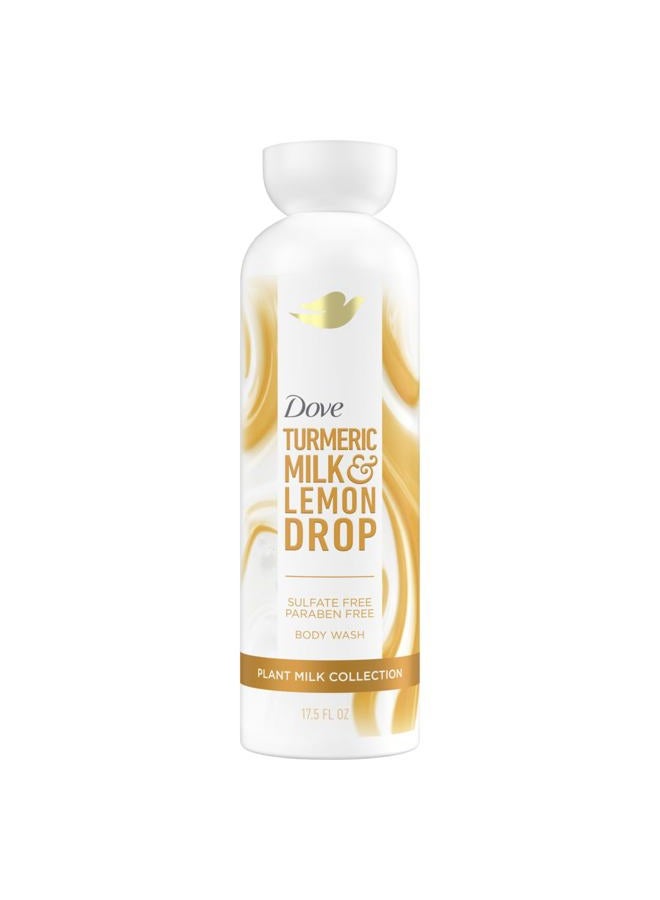 Dove Plant Milk Cleansing Body Wash Turmeric & Lemon for Moisturized Skin Gentle Cleanser, No Sulfates or Parabens, pH balanced 17.5 fl oz