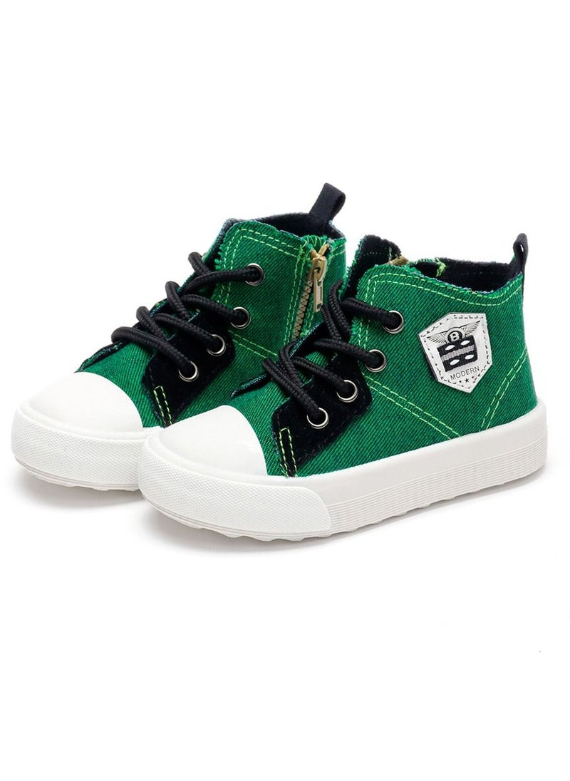 Loquat - Children's High Top Sneakers Side Zipper Canvas Shoes For Kids Multicolor - Image 1