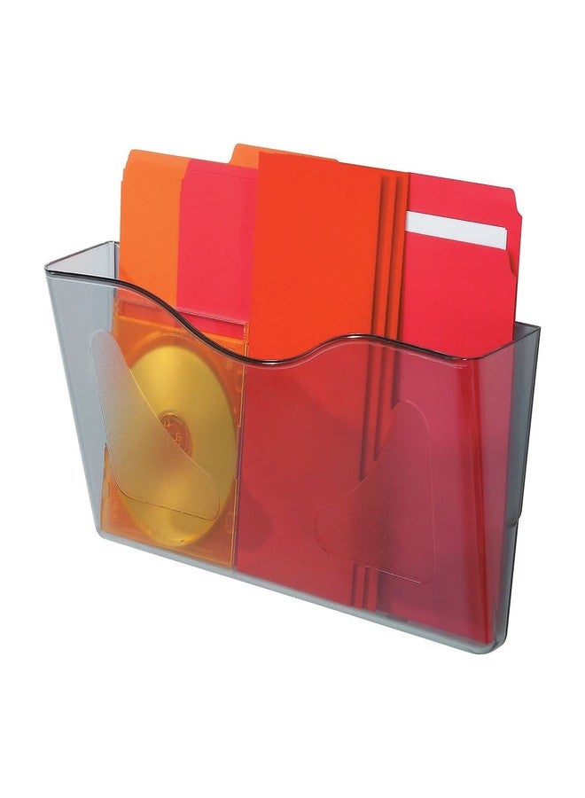 Deflecto 63102 Docupocket landscape orientation wall file pocket, 14-3/4wx4dx7h, smoke - Image 3