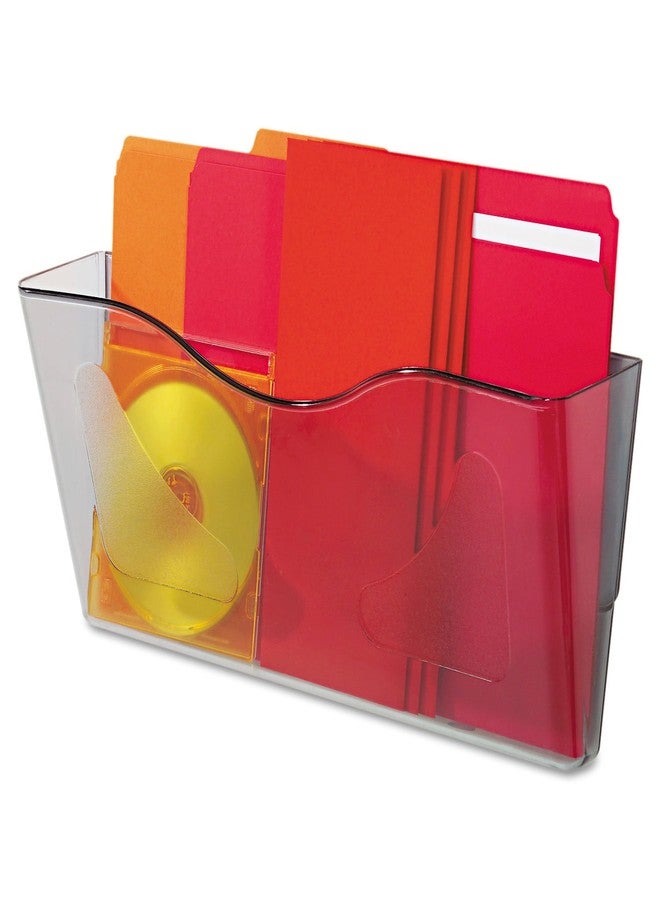 Deflecto 63102 Docupocket landscape orientation wall file pocket, 14-3/4wx4dx7h, smoke - Image 2
