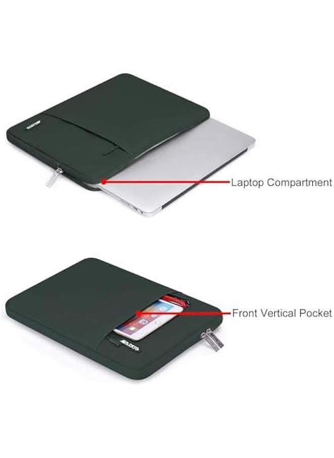 Generic Laptop Case 13 inch, 13 inch Laptop Sleeve Compatible with MacBook Air M4 M3 M2 M1 2025-2018 / Pro M2 M1 2025-2016, Polyester Vertical Computer Sleeve Bag with Pocket, Midnight Green  - Image 4
