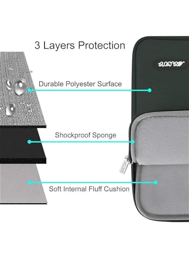 Generic Laptop Case 13 inch, 13 inch Laptop Sleeve Compatible with MacBook Air M4 M3 M2 M1 2025-2018 / Pro M2 M1 2025-2016, Polyester Vertical Computer Sleeve Bag with Pocket, Midnight Green  - Image 3