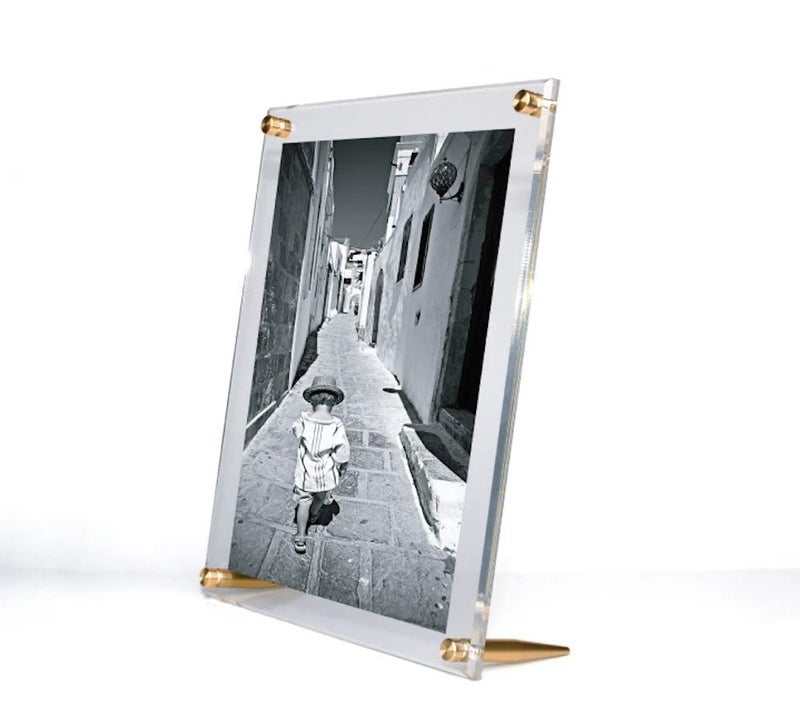 إطار صور عائم شفاف من أكريليك Wexel بحجم 8x10 مع أدوات ذهبية للفن والصور