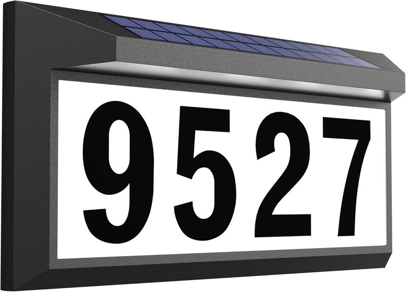 Eyrosa Solar Address Sign, Lighted Address Plaque Outdoor Waterproof, Illuminated Address Numbers, House Numbers for Outside - Image 1