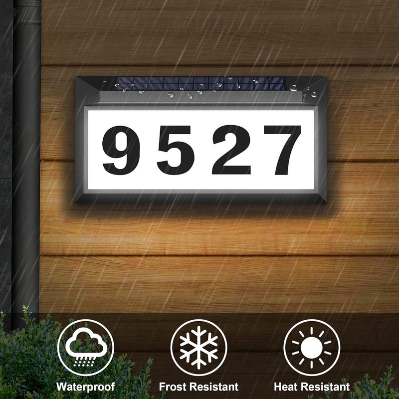 Eyrosa Solar Address Sign, Lighted Address Plaque Outdoor Waterproof, Illuminated Address Numbers, House Numbers for Outside - Image 4