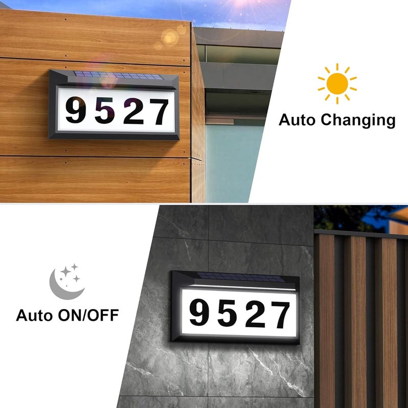 Eyrosa Solar Address Sign, Lighted Address Plaque Outdoor Waterproof, Illuminated Address Numbers, House Numbers for Outside - Image 3
