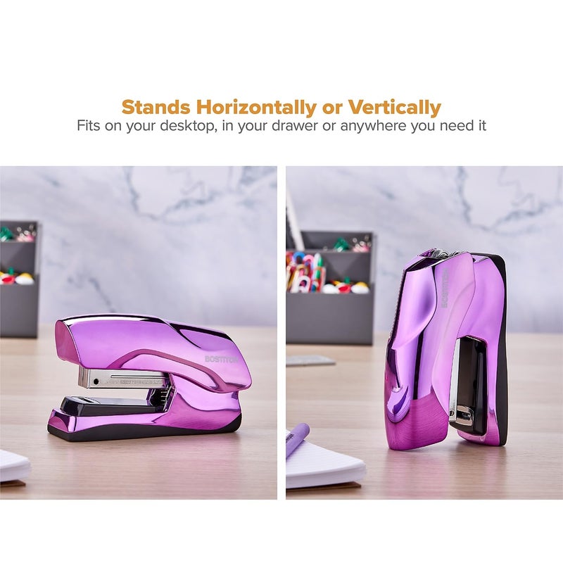 Bostitch Office Heavy Duty Stapler, 40 Sheet Capacity, No Jam, Half Strip, Fits into the Palm of Your Hand, For Classroom, Office or Desk, Metallic Purple - Image 5