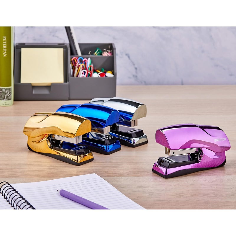 Bostitch Office Heavy Duty Stapler, 40 Sheet Capacity, No Jam, Half Strip, Fits into the Palm of Your Hand, For Classroom, Office or Desk, Metallic Purple - Image 3