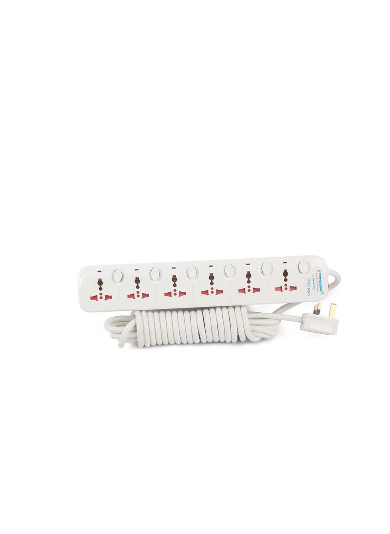 Terminator 6 Way Universal Power Extension Socket 3Meter Cable  - Image 1