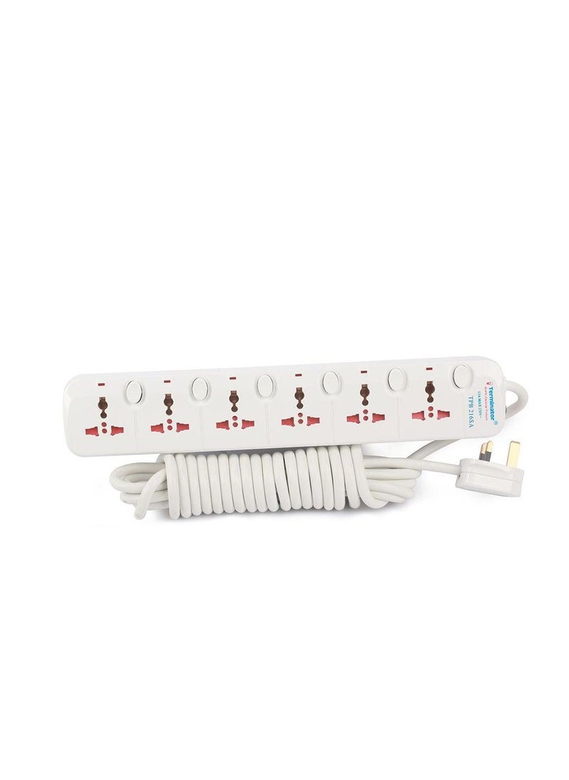 Terminator 6 Way Universal Power Extension Socket 3Meter Cable  - Image 2
