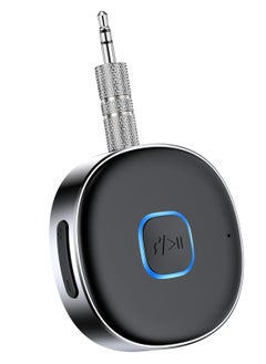 Bluetooth Aux Receiver , Portable 3.5mm Aux Car Adapter, Bluetooth 5.0 Wireless Audio Receiver for Car /Home Stereo/Wired Headphones/Speaker, 16H Battery Life