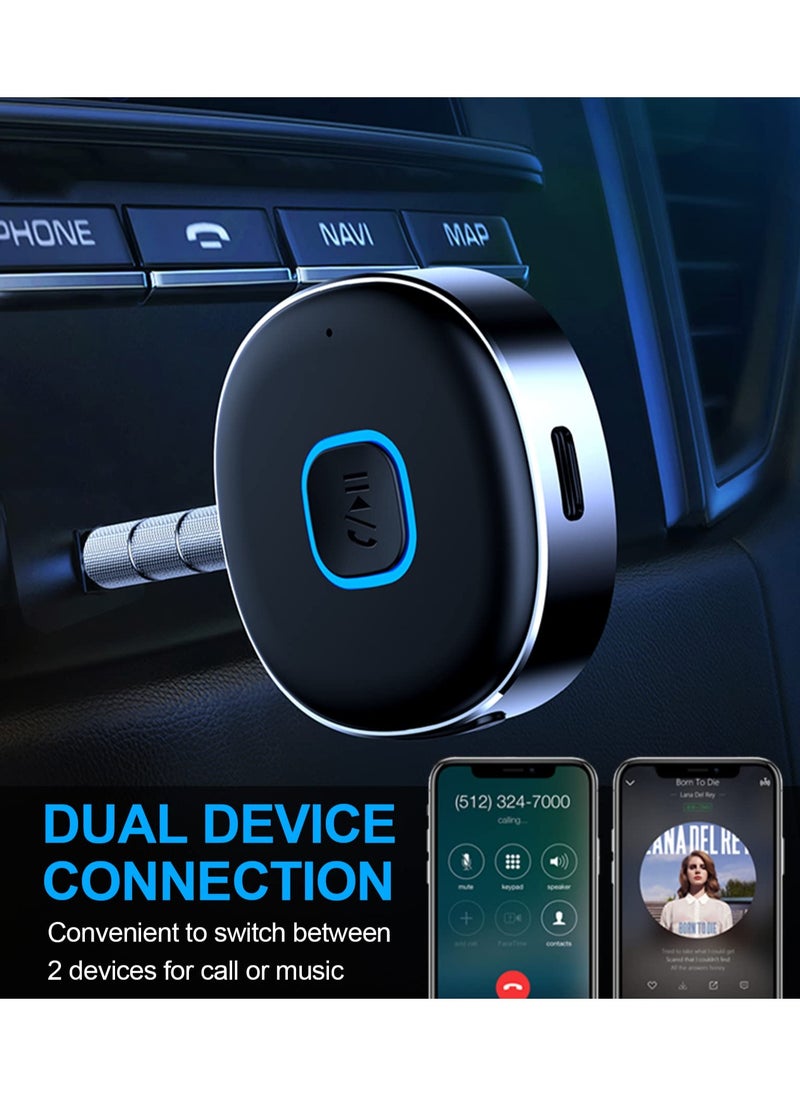 KASTWAVE - Bluetooth Aux Receiver , Portable 3.5mm Aux Car Adapter, Bluetooth 5.0 Wireless Audio Receiver for Car /Home Stereo/Wired Headphones/Speaker, 16H Battery Life - Image 1