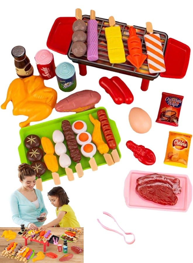 27 Pcs Simulation Barbecue Toy Children Kitchen Toy Simulation Barbecue Pretend Play Set Kitchen Barbecue Role Play Toy Set Kitchen Cooker Early Education Game For Children Boys Girls - Image 1