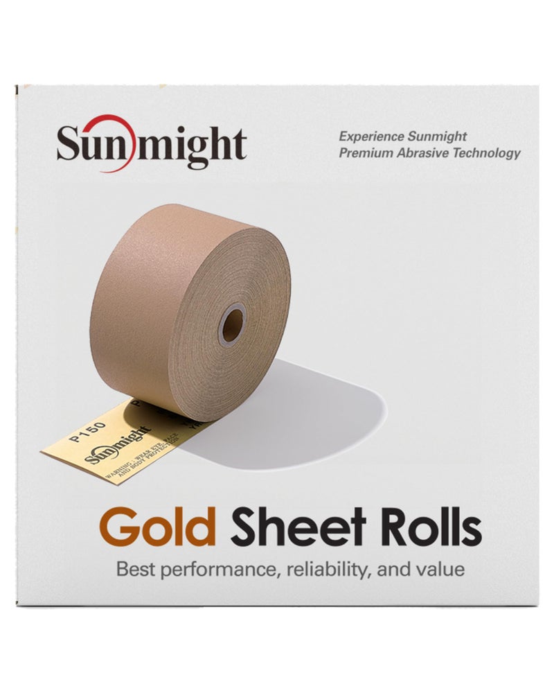 Sunmight Film 220 Grit Sandpaper Roll 2-3/4" x 45 Yards – PSA Longboard Sandpaper – Adhesive Backed for Auto Body, Wood, Metal, Marine & Aerospace – Durable Latext Paper Backing for Smooth Sanding - Image 1