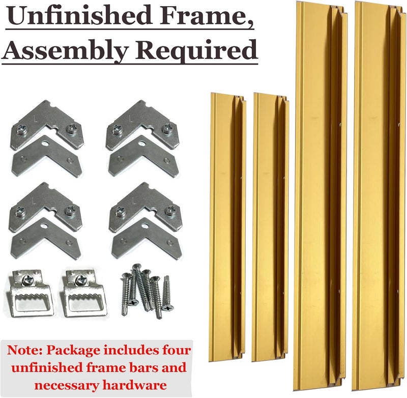 Akfado Floater Frame for 20x30 Canvas Paintings, 1.5” Deep DIY Metal Canvas Floating Frame for Portrait Landscape Oil Paintings Modern Abstract Wall Art Show Bedroom Decoration (Gold) - Image 2