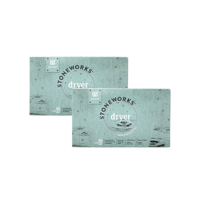 Grab Green Stoneworks Cruelty-Free Dryer Sheets | Softens Fabrics, Freshens Clothing & Reduces Static-Cling and Wrinkles | Plant Based | Fragrance Free (160 Sheets) - Image 1