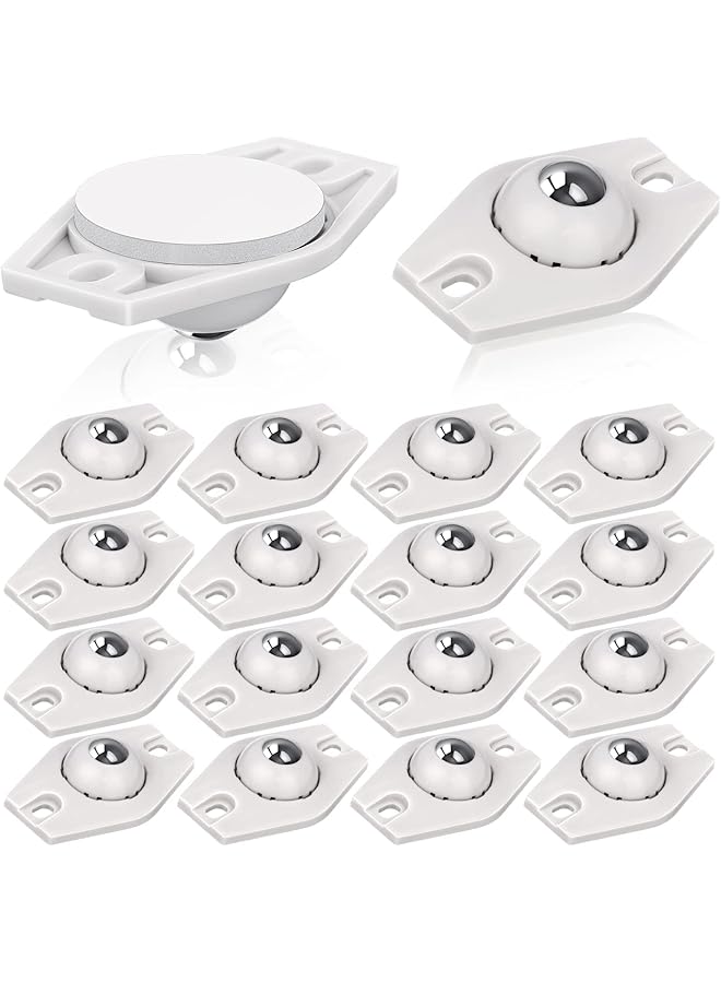 erorex Self Adhesive Wheels Mini Fixed Wheels Caster Boxes Plastic Wheel Sticky Caster Carton Wheels For Box Bottom Storage Rack Diy Toy Car Bin Storage 24 Pieces - Image 1