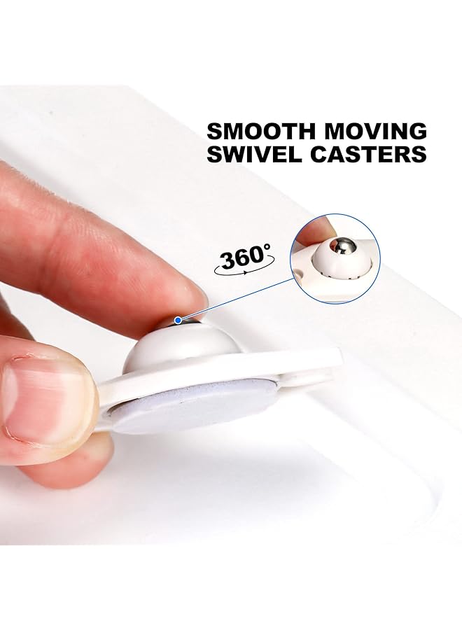 erorex Self Adhesive Wheels Mini Fixed Wheels Caster Boxes Plastic Wheel Sticky Caster Carton Wheels For Box Bottom Storage Rack Diy Toy Car Bin Storage 24 Pieces - Image 3