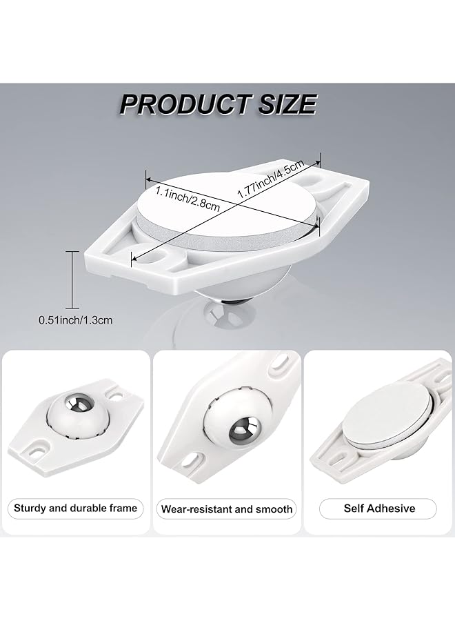 erorex Self Adhesive Wheels Mini Fixed Wheels Caster Boxes Plastic Wheel Sticky Caster Carton Wheels For Box Bottom Storage Rack Diy Toy Car Bin Storage 24 Pieces - Image 2