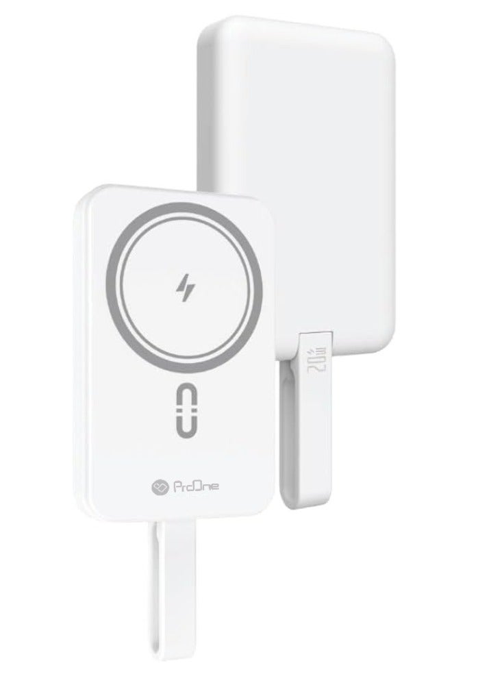 ProOne ProOne PPB5118 10000mAh Portable Wireless + Wired Power Bank, 15W Wireless & 20W Wired Fast Charging, Built-in Lightning & Type-C Cables, Magnetic Design, Lightweight Pocket-Sized Power Bank  - Image 5