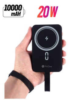 ProOne ProOne PPB5118 10000mAh Portable Wireless + Wired Power Bank, 15W Wireless & 20W Wired Fast Charging, Built-in Lightning & Type-C Cables, Magnetic Design, Lightweight Pocket-Sized Power Bank  - Image 1