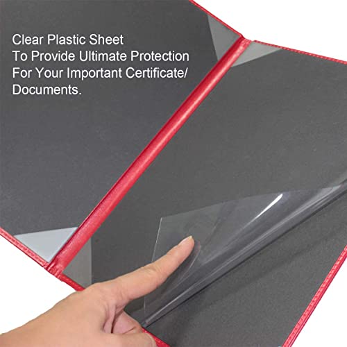 NJ OVERSEAS Diploma Holder,Certificate Folder,Degree Cover,Red Leather Certificate Holder-Document Holder Perfect For A4 Paper Size Graduation Gifts,Restaurant Menu Cover : Red 1 Pc. - Image 5