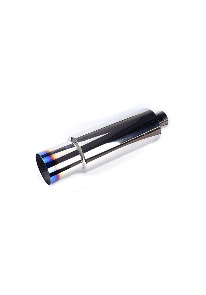 SPELAB Exhaust Muffler 2.5" Inlet 4" Outlet Stainless Steel Car Muffler Exhaust Tip N1 Burnt Universal - Image 1