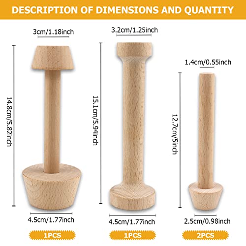 DOERDO DD DOERDO 4Pieces Wooden Tart Tamper Set Double-Side Egg Tarts Tamper Pastry Tools DIY Cake Pastry Tool for Mini Egg Tart Cheesecakes Dessert Baking - Image 2