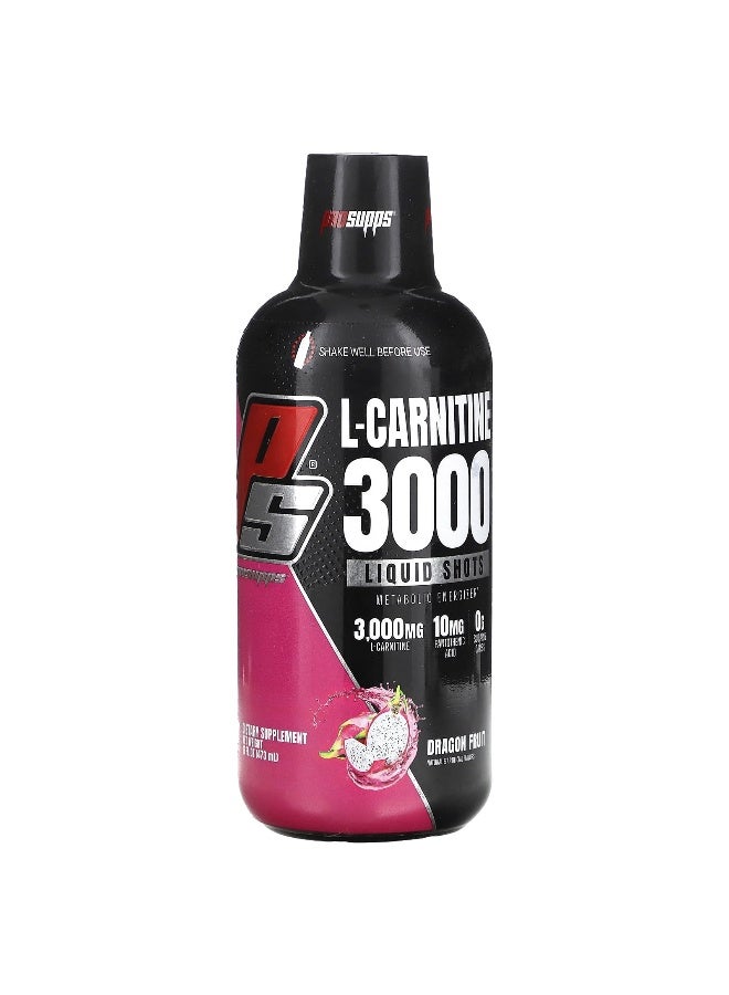 ProSupps, L-Carnitine 3000, Liquid Shots, Dragon Fruit, 16 fl oz (473 ml) (Packaging may vary)
