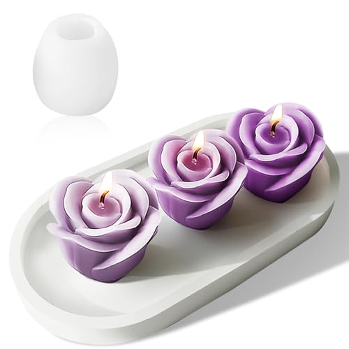 Tecokart® Rose Flower Silicone Mold for Candle, Soap, Jelly, Chocolate, and Resin Crafts – Ideal for DIY Projects and Valentine's Day Gifts - Image 1