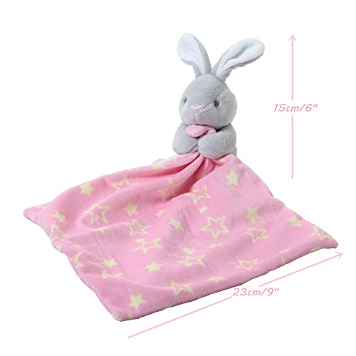 CREVENT Soft Plush Animal Face Security Blankets for Boys and Girls, Great Gifts for Birthday Baby Shower (Hugging Bunny + Tag) - Image 2