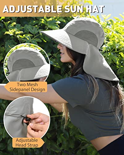 Tirrinia Chic & UV Protection with Women's Sun Hats, Wide Brim with Neck Flap, Perfect for Outdoor Adventures - Image 3