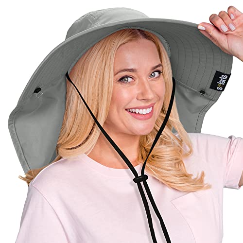 Tirrinia Chic & UV Protection with Women's Sun Hats, Wide Brim with Neck Flap, Perfect for Outdoor Adventures - Image 1
