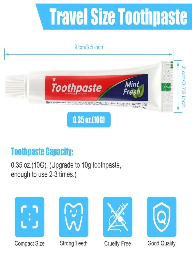 HOFASON 100 Tubes Bulk Travel Size Toothpaste 0.35oz, Mini Small Travel Toothpaste 0.8x3.5 inches Peppermint Disposable Toothpastes Traveling Essentials for Guests Homeless Hotel Charity Toiletries - Image 2