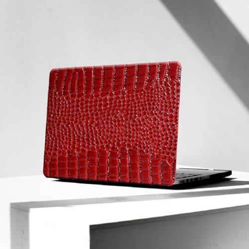 KEROM Compatible for Crocodile MacBook Pro 13 Inch Case 2026 2022-2016 M2 M1 A2338 A2289 A2251 A2159 A1989 A1706 A1708, Textured Aligator Skin Snakeskin PU Leather Hardshell & Keyboard Cover, Burgandy - Image 1