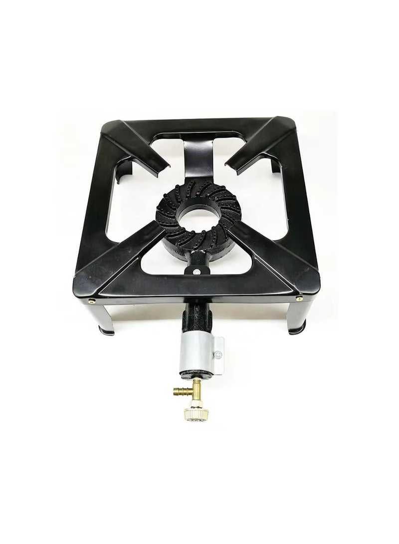 Portable Stove Burner Cast Iron Propane LPG Gas Cooker for Patio Outdoor Camping 40x40cm - Image 1