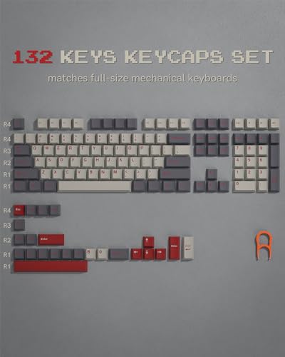 COSTOM Womier Double Shot PBT Keycaps Set 138 Keys, Cherry Profile Custom Keycaps 60 65 75 100 Percent for 61/64/68/84/87/100/104/108 Retro Gaming Mechanical Keyboard, Purple Gray - Image 2