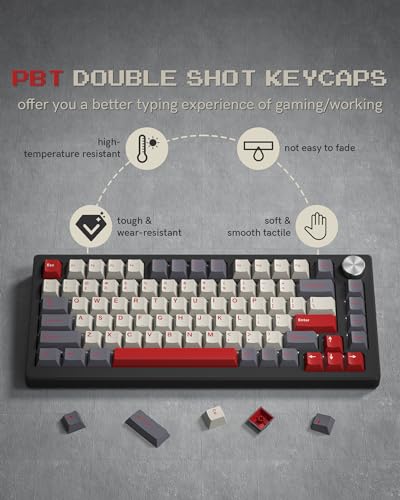 COSTOM Womier Double Shot PBT Keycaps Set 138 Keys, Cherry Profile Custom Keycaps 60 65 75 100 Percent for 61/64/68/84/87/100/104/108 Retro Gaming Mechanical Keyboard, Purple Gray - Image 4