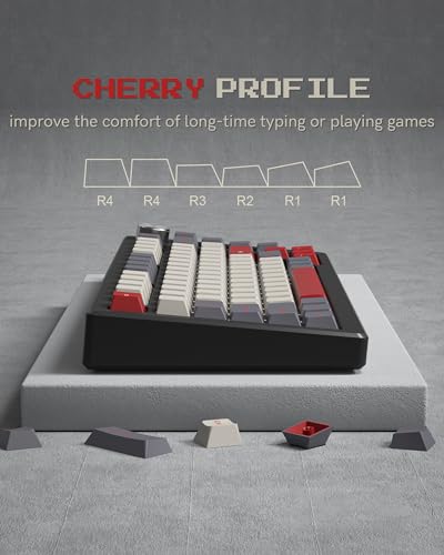 COSTOM Womier Double Shot PBT Keycaps Set 138 Keys, Cherry Profile Custom Keycaps 60 65 75 100 Percent for 61/64/68/84/87/100/104/108 Retro Gaming Mechanical Keyboard, Purple Gray - Image 5