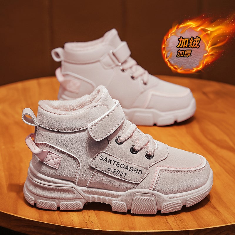 Boys Shoes Cotton Shoes Winter Fleece-Lined Warm Children'S Sneaker Middle And Big Children'S Cotton Winter Shoes - Image 5