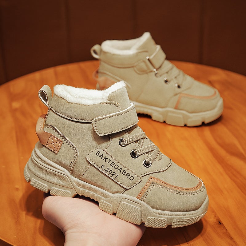 Boys Shoes Cotton Shoes Winter Fleece-Lined Warm Children'S Sneaker Middle And Big Children'S Cotton Winter Shoes - Image 4