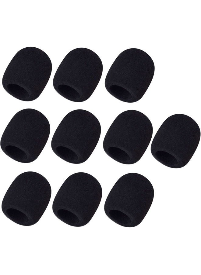 Mudder 10 Pack Foam Mic Cover Handheld Microphone Windscreen, Black - Image 1