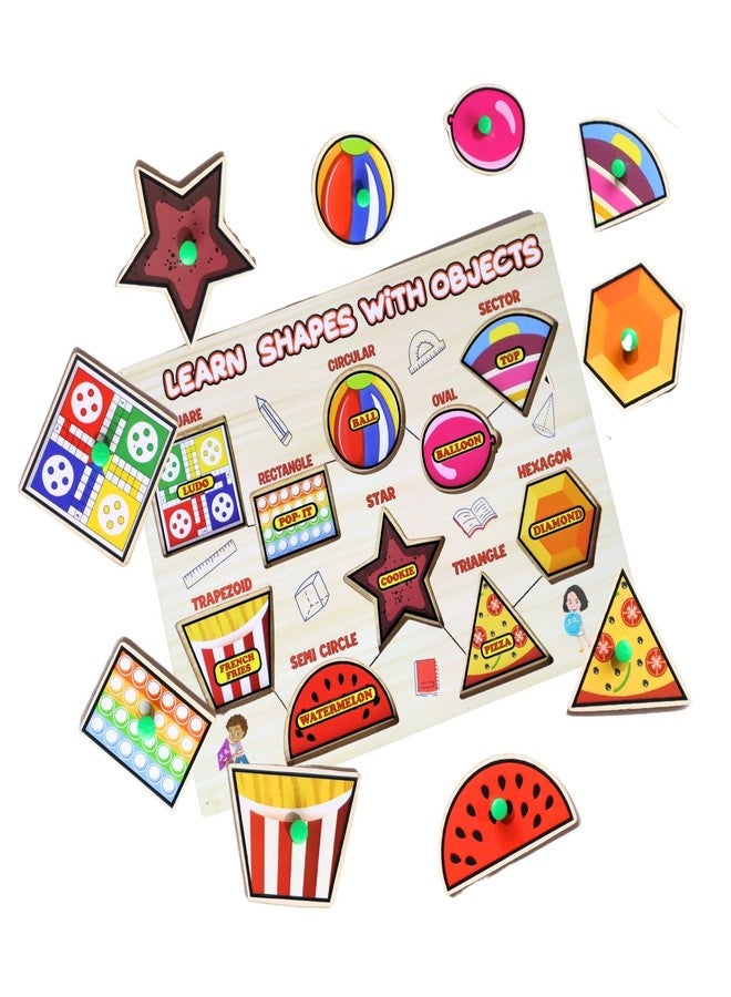 MABLE Shapes Learning Puzzle for Kids | Basic Geometrical Shapes Educational Cardboard Sorting Puzzle Toy for Toddlers Boys & Girls Age 2+ - Image 1