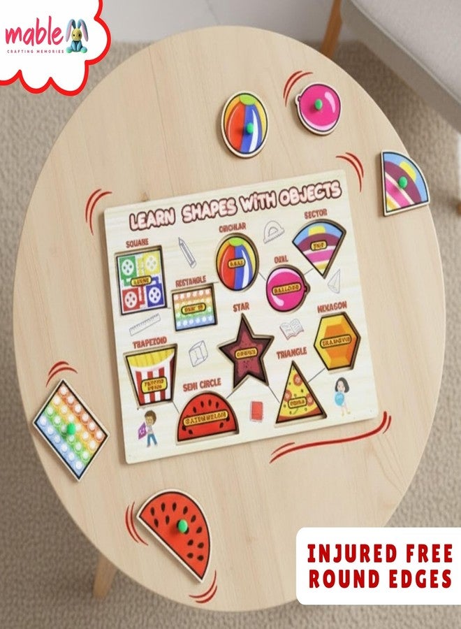 MABLE Shapes Learning Puzzle for Kids | Basic Geometrical Shapes Educational Cardboard Sorting Puzzle Toy for Toddlers Boys & Girls Age 2+ - Image 2