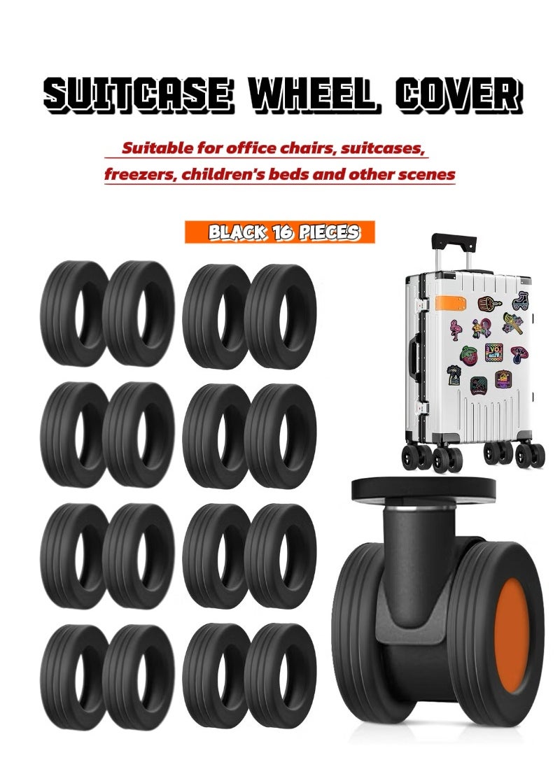 TNGames 16-Pack Luggage Wheel Covers - Upgraded Food-Grade Silicone Omni-Wheel Protectors for Suitcases, Office Chairs, Cribs, Freezers, etc.  - Image 1