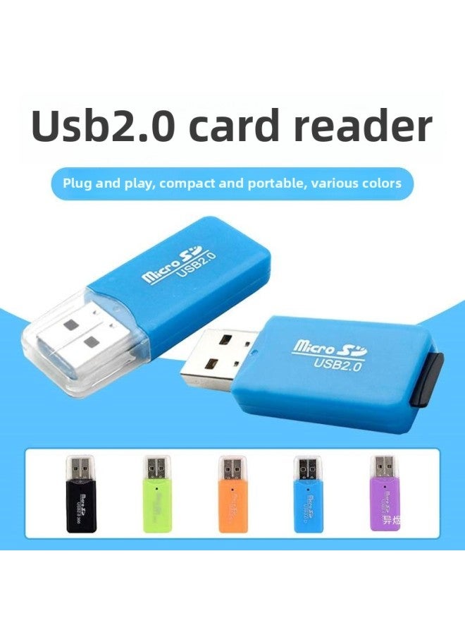 Card Reader TF Card/MICROSD Card/Mobile Phone Memory Card Converter U Disk High Speed 2.0 Multifunctional SLR-Color:[blue 2]-Capacity:Default Item  - Image 2