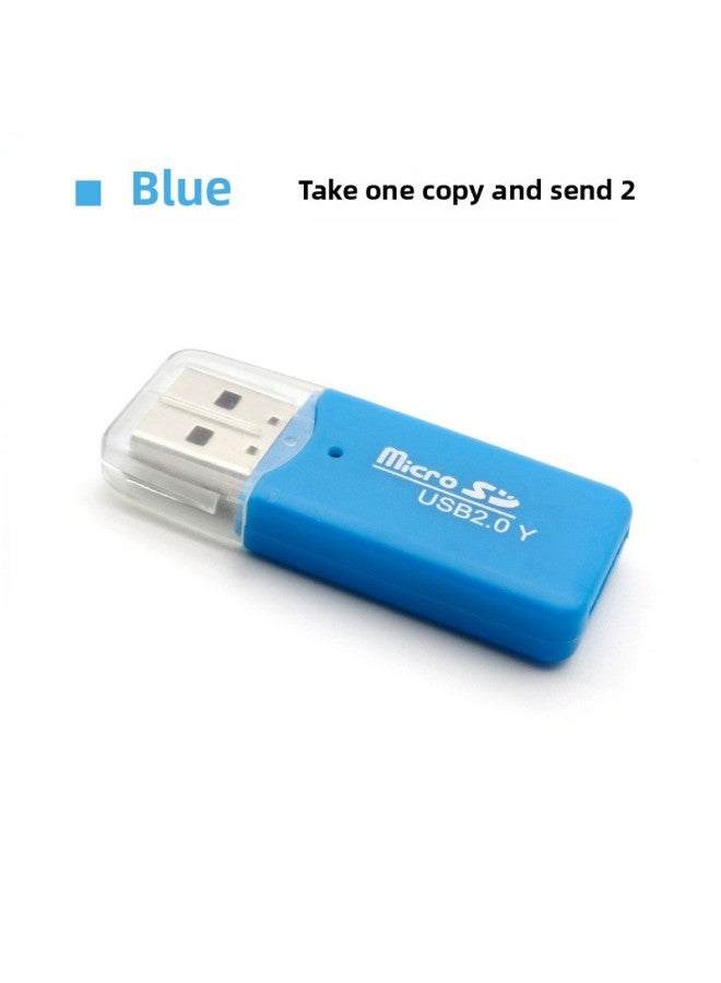 Card Reader TF Card/MICROSD Card/Mobile Phone Memory Card Converter U Disk High Speed 2.0 Multifunctional SLR-Color:[blue 2]-Capacity:Default Item  - Image 1