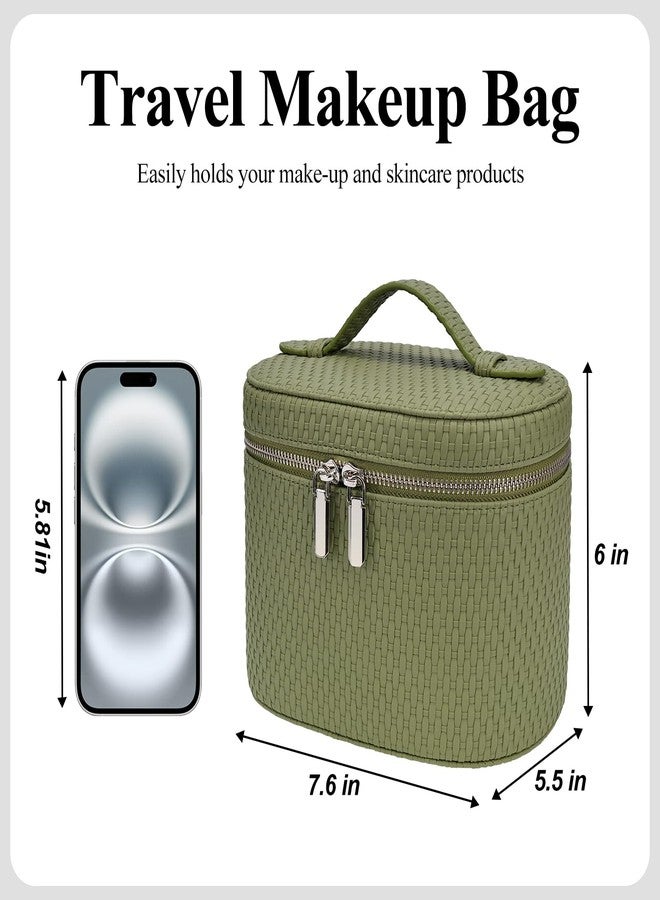 honitty Makeup Bag, Travel Makeup Bag with Compartments and Handle, Portable Toiletry Bag for Women, 19.3 x 14 x 15.2 cm - Image 2