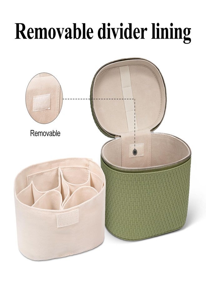 honitty Makeup Bag, Travel Makeup Bag with Compartments and Handle, Portable Toiletry Bag for Women, 19.3 x 14 x 15.2 cm - Image 3