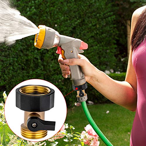 Awpeye Heavy Duty Brass Shut Off Valve Garden Hose Connector，3PCS 3/4" Water Hose Single Shut Off Valve Garden Hose Connector - Image 5